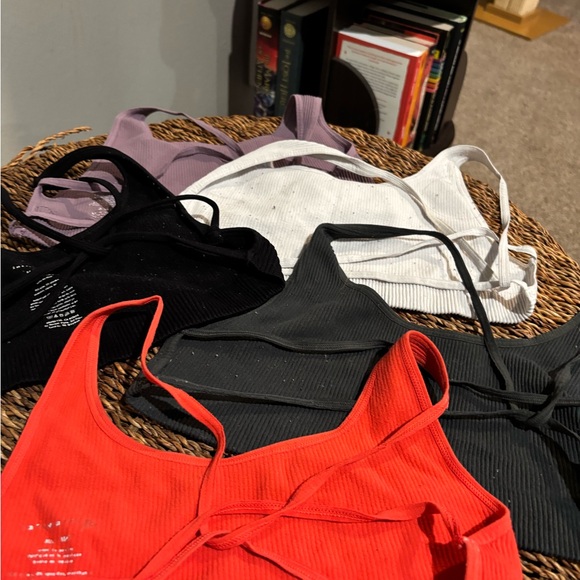 FP Sunset Strappy Ribbed Bralettes in Red, Navy, Black,White, Lavender. - Picture 6 of 9